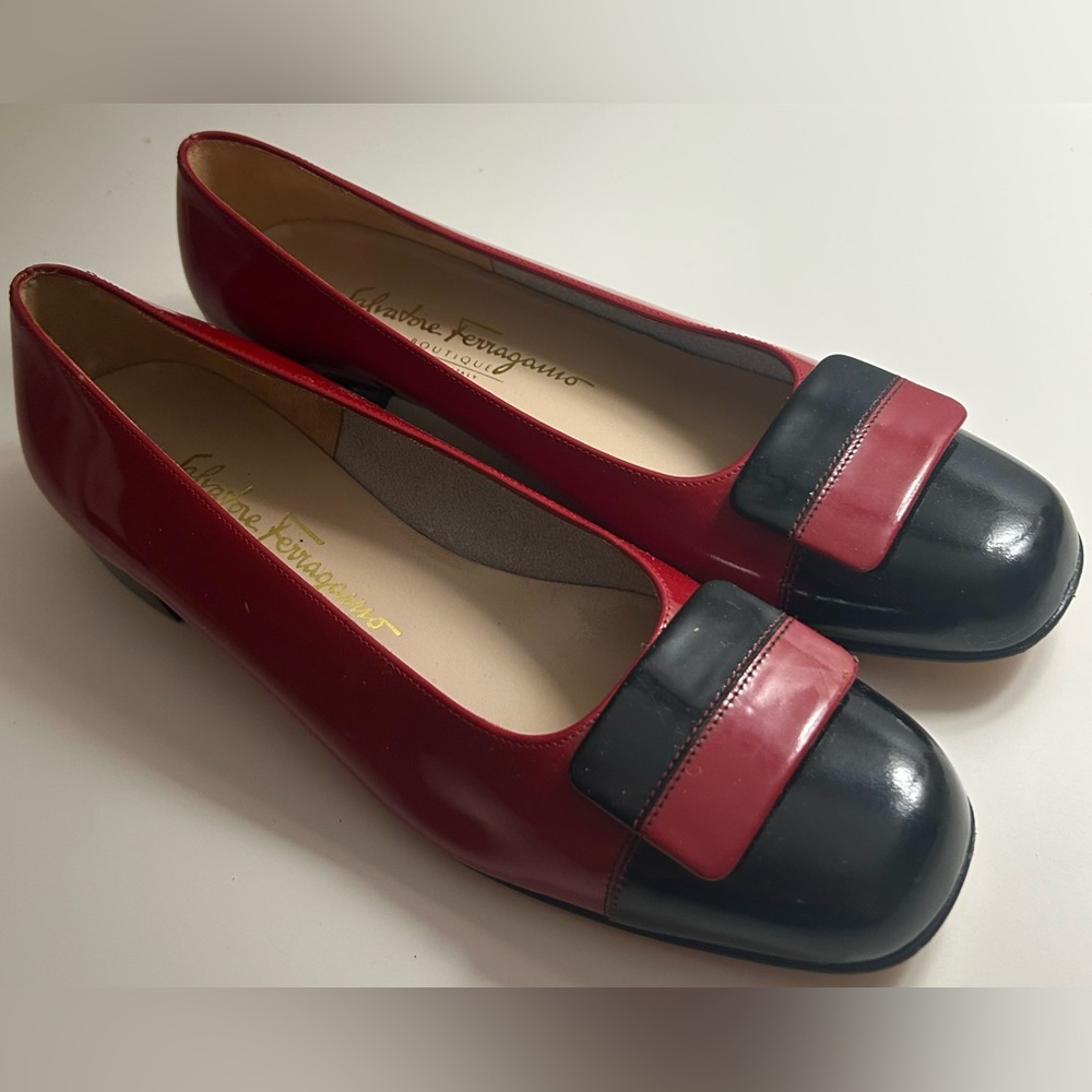 Salvatore Ferragamo Women's size 8 Red and Black Flats
